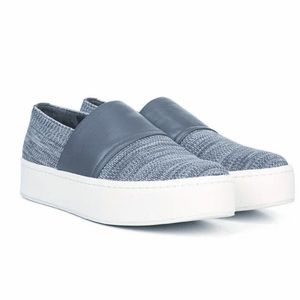 Vince ward knit platform sneakers sz 7 gray size 7 EUC slip on fabric leather